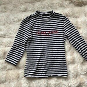 Guess Jeans Black & White Stripped Shirt with 3/4 Length Sleeves
